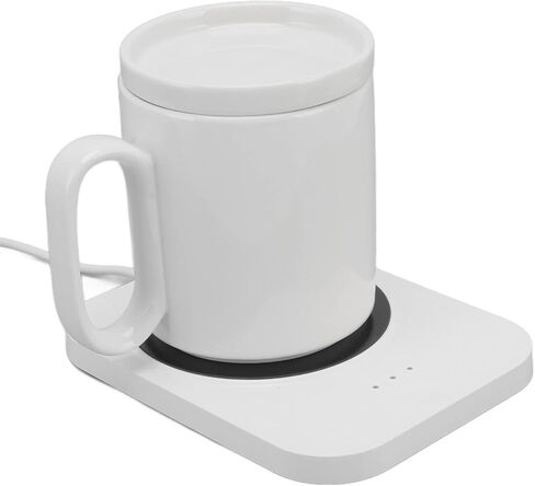 Smart Mug Warmer USB Coaster Coaster 3 Gears التحكم في درجة حرارة الكوب الكهربائي قاعدة أكثر دفئًا لقهوة شاي شاي عزل دافئ ABS Ceramics 25.1oz (أسود) in Saudi Arabia