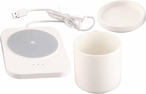 USB Powered Mug Warmer Cup Warmer with 3 Temperature Settings Fast Heating for Home Office Desk Use ABS Ceramics Material 15W Power (White) in Saudi Arabia