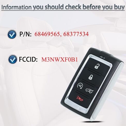 نوبات استبدال مفتاح FOB لجيب Grand Cherokee L Wagoneer 2021 2022 2023 Push Start Prixited دخول بدون مفتاح التحكم عن بُعد معرف FCC: M3NWXF0B1 M3NWXFOB1 in Saudi Arabia