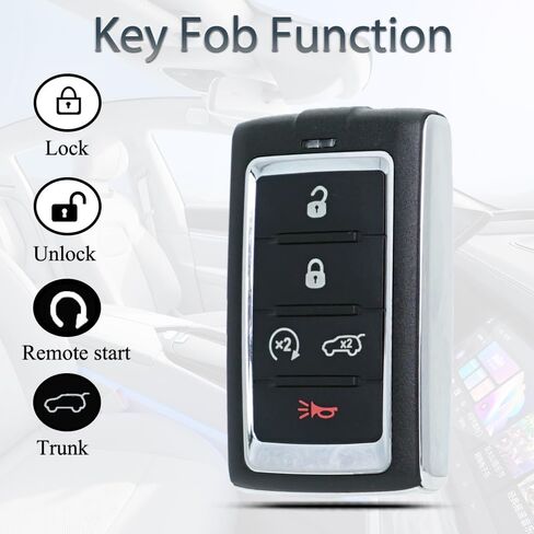 نوبات استبدال مفتاح FOB لجيب Grand Cherokee L Wagoneer 2021 2022 2023 Push Start Prixited دخول بدون مفتاح التحكم عن بُعد معرف FCC: M3NWXF0B1 M3NWXFOB1 in Saudi Arabia