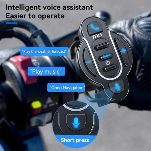 زر وسائط Bluetooth اللاسلكية IPX6 مقاوم للماء عن بعد المساعد صوت الاستيقاظ للدراجة النارية مقود المقود اللاسلكي القابل لإعادة الشحن in Kuwait