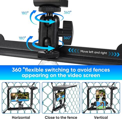 Metal Phone Fence Mount with Adjustable Shade,Game Changer Mounting Kit for iPhone,Mevo Start, GoPro and Other Action Cameras,Fence Mount for Baseball,Softball and Tennis Games in Saudi Arabia