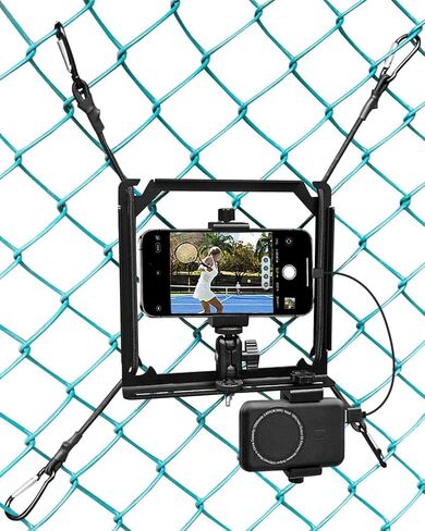 Phone Fence Mount, Gamechanger Mounting Kit for iPhone, Phones, Mevo Start and Other Action Cameras, for Recording Baseball, Football, Rugby, Softball, Hockey and Tennis Games (N2 Black) in Kuwait