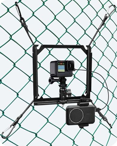 Phone Fence Mount, Gamechanger Mounting Kit for iPhone, Phones, Mevo Start and Other Action Cameras, for Recording Baseball, Football, Rugby, Softball, Hockey and Tennis Games (N2 Black) in Kuwait