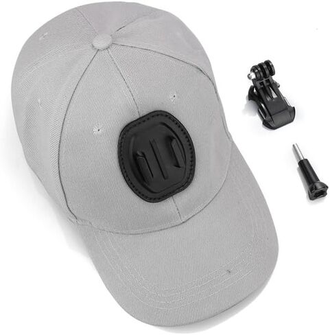 Baseball Hat with Quick Release Buckle Camera Mount Compatible for Hero 13/12/11/10/9/8/7/6/5/4/3 Plus/3/2/1/DJI OSMO Action 5 Pro/4/3, Wool Material Baseball Hat(L 58-62cm) -Black in Saudi Arabia