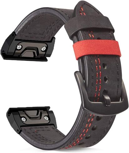 OTOPO Compatible with Garmin Fenix 5X Bands, 26mm Quick Release Easy Fit Leather Band for Garmin Fenix 7X/Fenix 6X Pro/6X Sapphire/Fenix 5X Plus/Fenix 3/3 HR Smartwatch in Saudi Arabia
