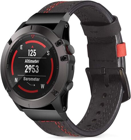 OTOPO Compatible with Garmin Fenix 5X Bands, 26mm Quick Release Easy Fit Leather Band for Garmin Fenix 7X/Fenix 6X Pro/6X Sapphire/Fenix 5X Plus/Fenix 3/3 HR Smartwatch in Saudi Arabia