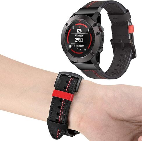 OTOPO Compatible with Garmin Fenix 5X Bands, 26mm Quick Release Easy Fit Leather Band for Garmin Fenix 7X/Fenix 6X Pro/6X Sapphire/Fenix 5X Plus/Fenix 3/3 HR Smartwatch in Saudi Arabia