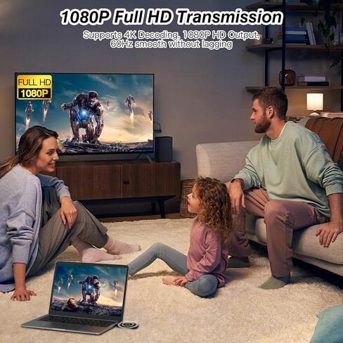 جهاز إرسال اللاسلكي اللاسلكي HDMI وجهاز الاستقبال 4K Decode 1080p ، و 165 قدمًا/50 مترًا ، و 2.4 جم/5 جرام لاسلكي محمول ، موسع HDMI المحمول للفيديو والصوت لرصد من الكمبيوتر/الكمبيوتر المحمول (أسود ، 50 مترًا) in Saudi Arabia