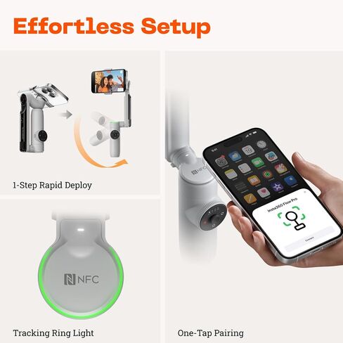 Insta360 Flow Pro - AI-Powered Gimbal Stabilizer for Smartphone, Apple DockKit Enabled, 360º Infinite Pan Tracking, 3-Axis Stabilization, Built-in Tripod, Portable & Foldable, AI Tracking in Saudi Arabia