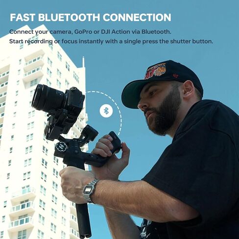 FeiyuTech SCORP Mini 3 Pro Gimbal Stabilizer for Camera, Max 59ft AI Tracking, Gimbal with Remote Handle&Cooling Mount, for Sony/Canon/Nikon/Gopro/DJI Action 5 pro/iPhone(Max 4.4lbs) Vertical Shooting in Kuwait