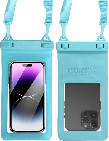 Waterproof Phone Pouch with Lanyard - Waterproof Case for iPhone & Android - Underwater Phone Holder for Swimming, Beach, and Pool - Clear Waterproof Bag for Cell Phones (White) in Kuwait