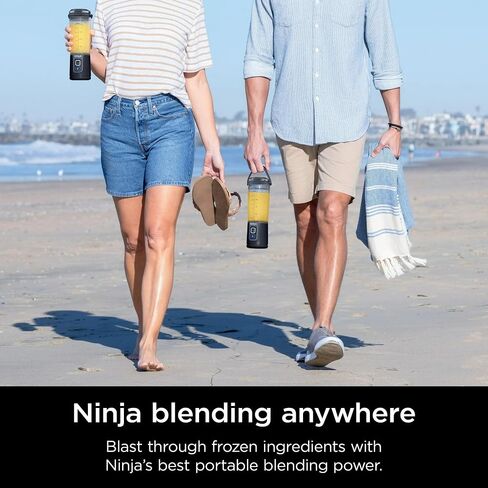 Ninja Blast 16 oz. Personal Portable Blender with Leak Proof Lid and Easy Sip Spout, Perfect for Smoothies, Cordless, USB-C Rechargeable, Dishwasher Safe Parts (Renewed) (Black) in Saudi Arabia