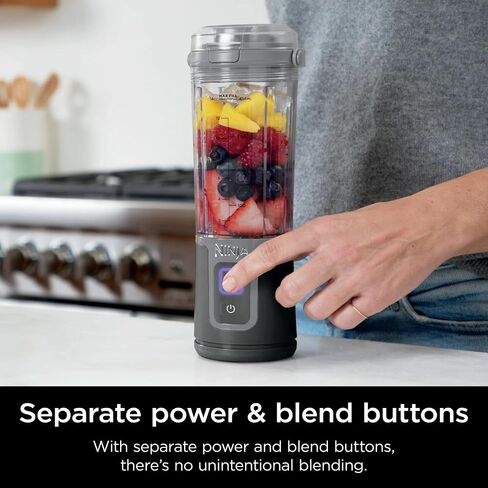 Ninja Blast 16 oz. Personal Portable Blender with Leak Proof Lid and Easy Sip Spout, Perfect for Smoothies, Cordless, USB-C Rechargeable, Dishwasher Safe Parts (Renewed) (Black) in Saudi Arabia