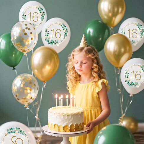Yiran 18th Birthday Balloons, Black Gold Number 18 Balloons, 15Pcs Happy Birthday Balloons Party Deocorations Supplies, 12inch Latex Confetti Balloons for Teenager Boys Girls in Kuwait