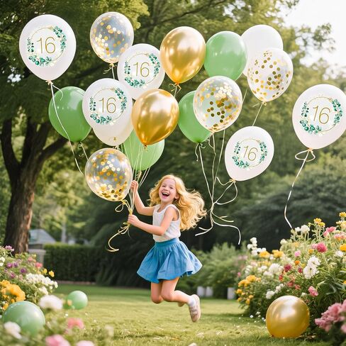 Yiran 18th Birthday Balloons, Black Gold Number 18 Balloons, 15Pcs Happy Birthday Balloons Party Deocorations Supplies, 12inch Latex Confetti Balloons for Teenager Boys Girls in Kuwait