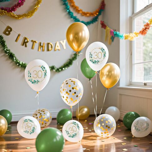 Yiran 18th Birthday Balloons, Black Gold Number 18 Balloons, 15Pcs Happy Birthday Balloons Party Deocorations Supplies, 12inch Latex Confetti Balloons for Teenager Boys Girls in Kuwait