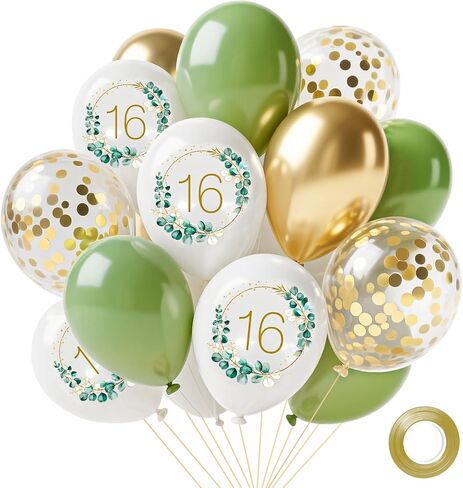 Yiran 18th Birthday Balloons, Black Gold Number 18 Balloons, 15Pcs Happy Birthday Balloons Party Deocorations Supplies, 12inch Latex Confetti Balloons for Teenager Boys Girls in Kuwait