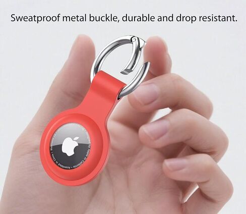 4 حزمة Airtag Case -keychain حامل - غطاء سيليكون مقاوم للصدمات مع حلقة رئيسية لإكسسوارات Apple Airtag (حيوانات أليفة/أطفال/مفاتيح) (Orange+Pink+أصفر+Mint Green) in Kuwait