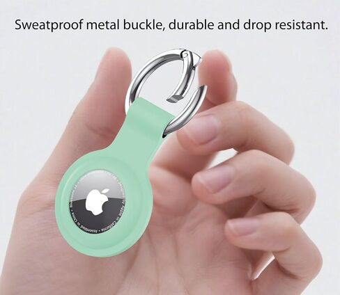 4 حزمة Airtag Case -keychain حامل - غطاء سيليكون مقاوم للصدمات مع حلقة رئيسية لإكسسوارات Apple Airtag (حيوانات أليفة/أطفال/مفاتيح) (Orange+Pink+أصفر+Mint Green) in Kuwait