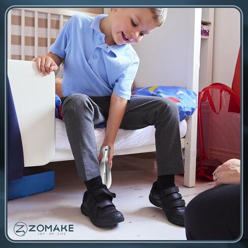 ZOMAKE Shoe Horn Long Handle for Boots 2 Pack- 16.5'' Metal Shoehorn for Seniors with 2pcs Travel Shoe Horn - Steel Shoe Horns for Men Women (Silver) in Kuwait