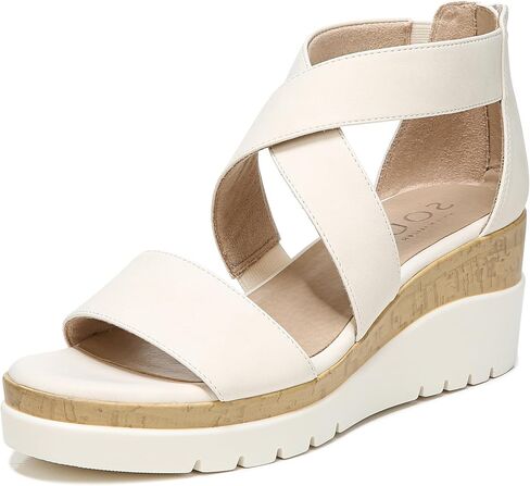 SOUL Naturalizer Womens Goodtimes Crisscross Strappy Wedge Sandal , Black Smooth, 6 M in Saudi Arabia