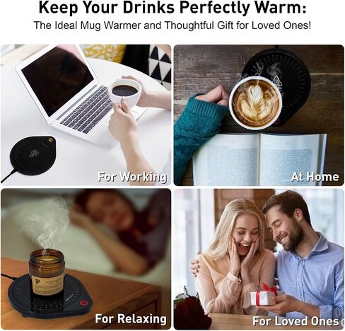 Coffee Mug Warmer,Electric Beverage Warmers, Cup Warmer for Heating Coffee, Beverage, Milk, Tea and Hot Chocolate (Black) in Saudi Arabia
