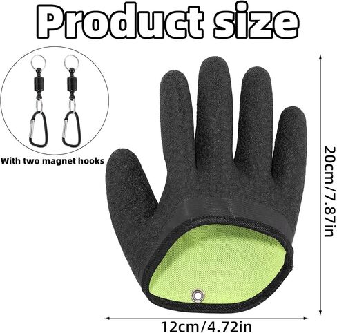 Fishing Gloves with Magnet Release, Professional Catch Fish Handling Gloves with Magnetic Hooks Anti-Slip & Puncture Resistant Fisherman Accessories for Catching Cleaning Hunting in Saudi Arabia