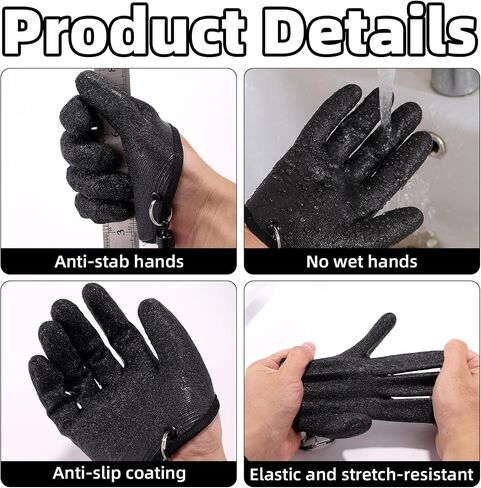 Fishing Gloves with Magnet Release, Professional Catch Fish Handling Gloves with Magnetic Hooks Anti-Slip & Puncture Resistant Fisherman Accessories for Catching Cleaning Hunting in Saudi Arabia