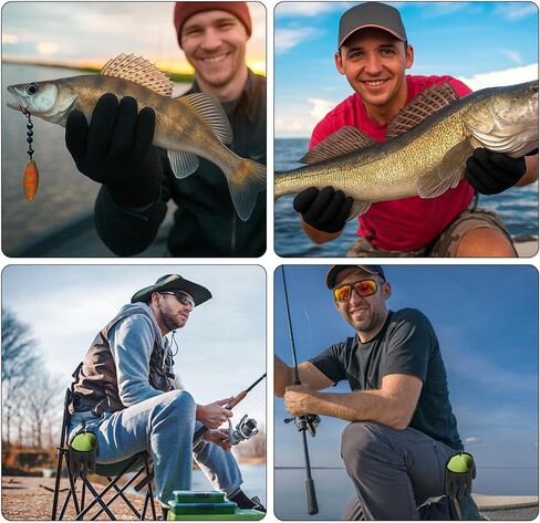 Fishing Gloves with Magnet Release, Professional Catch Fish Handling Gloves with Magnetic Hooks Anti-Slip & Puncture Resistant Fisherman Accessories for Catching Cleaning Hunting in Saudi Arabia