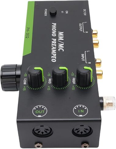 GOWENIC Phonograph Amplifier, Phono Preamp Multifunctional Stable Transfer Headphone Jack for MM MC Cartridges (US Plug 100-240V) in Saudi Arabia