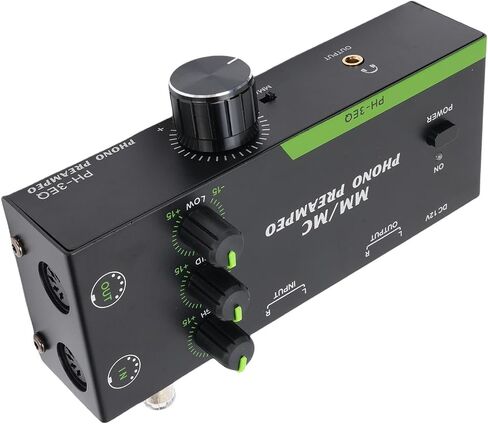 GOWENIC Phonograph Amplifier, Phono Preamp Multifunctional Stable Transfer Headphone Jack for MM MC Cartridges (US Plug 100-240V) in Saudi Arabia