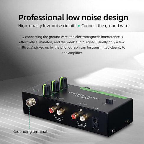 ASIXXSIX MM/MC PHERAMP ، 5 PIN XLR إدخال الإدخال المحترف ستيريو فونو preamplifier لاستريو لاعب السجل الدوار ، إخراج سماعة رأس 3.5 مم (الولايات المتحدة) in Saudi Arabia