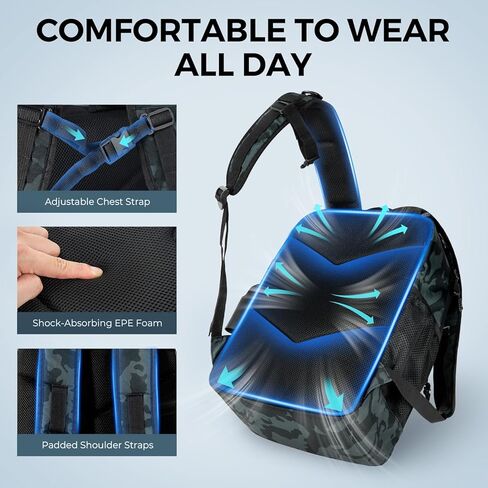 KastKing KastMate Fishing Backpack With 2 Rod Holders, Black | Tackle Backpack Storge Fishing Gear, Fishing Bag Gift for Men, Durability, Quality Well in Saudi Arabia