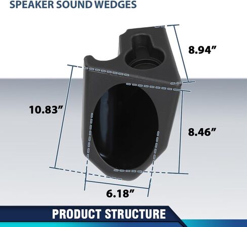 PIT66 Rear Speaker Sound Wedges Left & Right Side Pair Compatible with Jeep Wrangler YJ CJ 1976-1995 Black in Saudi Arabia