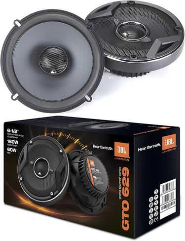 JBL GTO629 6.5" GTO 2-Way 360 Watts MAX Power Grand Touring Series Coaxial Car Audio Speakers Bundled with Alphasonik in Saudi Arabia