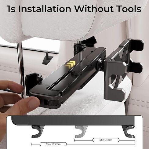 حامل جهاز لوحي لمسند رأس السيارة [3 في 1 ذراع تمديد المثلث] iPad Car Mount for Backseat ، أساسيات الرحلة على الطريق للأطفال ، Mipad Car Mount مقابل 4.7 "-14.6". in Kuwait