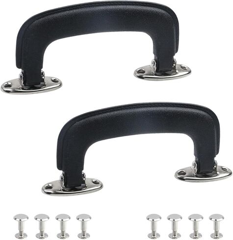 Geesatis 2 Pcs Luggage Handles Plastic Pull Handles for Suitcase Luggage Trunk Guitar Musical Box Handles Accessories, with Mounting Screw, Black in Kuwait
