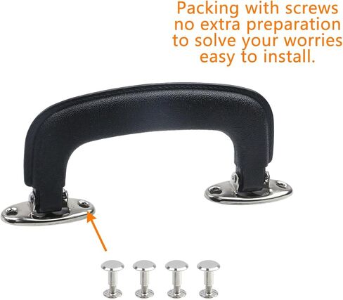 Geesatis 2 Pcs Luggage Handles Plastic Pull Handles for Suitcase Luggage Trunk Guitar Musical Box Handles Accessories, with Mounting Screw, Black in Kuwait