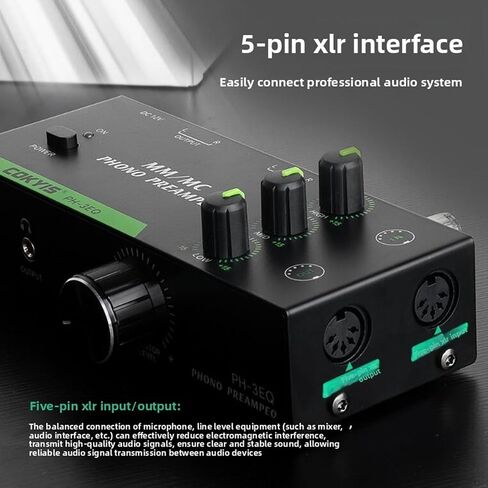يدعم Ebtools preamp للقرص الدوار ، إخراج سماعة رأس 3.5 مم ، 5 دبوس إدخال إدخال XLR ، 3 معادلة النطاق ، تصميم ضوضاء منخفضة ، مضخم مسبق لـ MM ، MC Dual Phono Head Turntable (US Plug) in Saudi Arabia