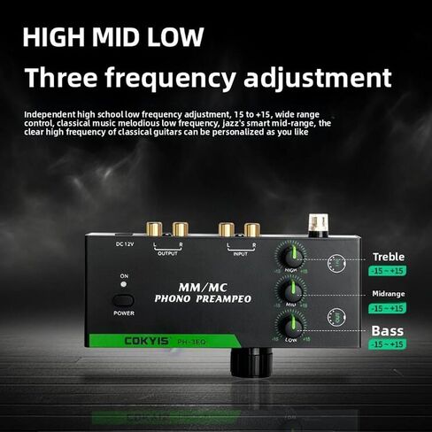 يدعم Ebtools preamp للقرص الدوار ، إخراج سماعة رأس 3.5 مم ، 5 دبوس إدخال إدخال XLR ، 3 معادلة النطاق ، تصميم ضوضاء منخفضة ، مضخم مسبق لـ MM ، MC Dual Phono Head Turntable (US Plug) in Saudi Arabia
