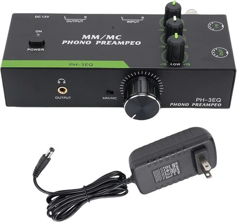 Phono Preamp with 3 Band Adjustment MM MC Cartridges Support XLR Input Output for Turntables Record Players Phonograph Preamplifier (US) in Saudi Arabia