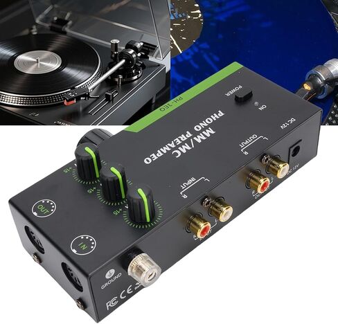 Phono Preamp with 3 Band Adjustment MM MC Cartridges Support XLR Input Output for Turntables Record Players Phonograph Preamplifier (US) in Saudi Arabia