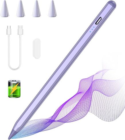 MMK Stylus Pen لـ iPad 10th 9th Gen ، لـ iPad Air 5/4/3rd ، iPad Pro 11/12.9 بوصة ، مع رفض النخيل وحساسية الإمالة ، قلم iPad ، القلم المغناطيسي ، الرمادي والأبيض in Saudi Arabia
