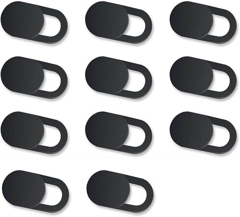 Webcam Cover Slide(11 PCS), Ultra Thin Camera Cover Slide for Camera Privacy Cover Slide for Laptop/Cell Phone/iPad/PC/Tablet, Great for Protect Your Privacy and Security - Black in Saudi Arabia
