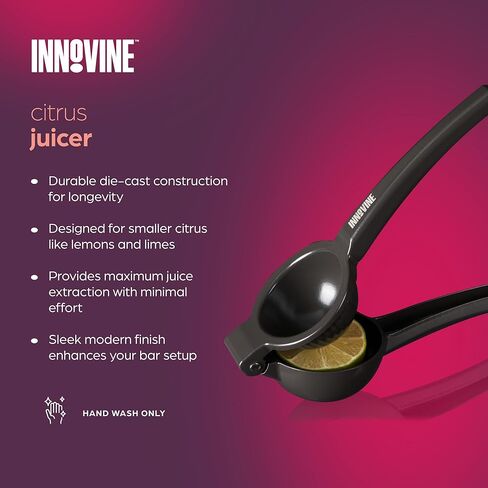 Juicer Citrus Innovine ، والليمون اليدوي والليمون مع النهاية الرمادية الحديثة ، وتصميم متينة مصممة باليد ، وأدوات شريط المنزل ، وأساسيات المطبخ ، ومجموعة من 1 in Saudi Arabia
