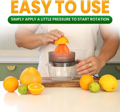 Citrus juicer, orange juicer, lemon juicer, 3 cups 24 oz, corded electric, press-on-top automatic rotation, suitable for oranges and lemons, with a small and mini filter to remove seeds. in Saudi Arabia