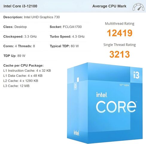 Dell Desktop Computers Tower PC للمنزل والأعمال ، 12th Gen Intel 4-Core I3-12100 (Beat i5-11500t) ، 16GB DDR5 RAM ، 512GB PCIE SSD ، WIFI 6 ، Bluetooth ، DisplayPort ، HDMI ، Type-C ، Windows 11 Pro in Saudi Arabia