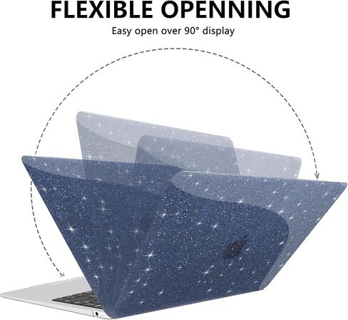 متوافق مع حافظة MacBook Air 13 بوصة 2022 2021 2020 2019 2018 إصدار M1 A2337 A2179 A1932، حافظة صلبة بتصميم لامع وواقي شاشة وغطاء لوحة مفاتيح، أزرق لؤلؤي in Kuwait
