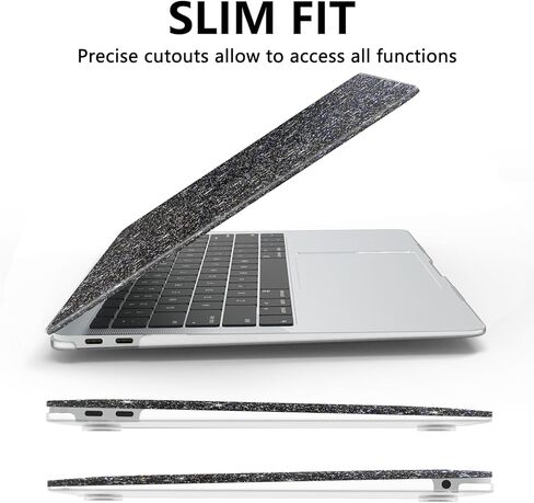 متوافق مع حافظة MacBook Air 13 بوصة 2022 2021 2020 2019 2018 إصدار M1 A2337 A2179 A1932، حافظة صلبة بتصميم لامع وواقي شاشة وغطاء لوحة مفاتيح، أزرق لؤلؤي in Kuwait